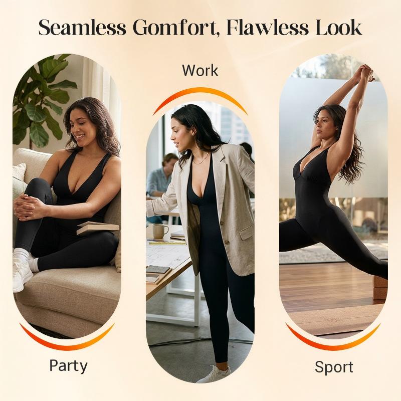 π₯³2026 HOT SALEπ₯³π50K+ SOLD!πΈπ¦50% OFF High-Stretch V-Neck Jumpsuit β All-day ease for fitness & beyond. Breathable, flexible & effortlessly chic. Your go-to for movement. π§ββοΈπ«