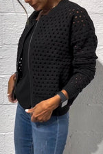 Casual Hollow Knitwear Zipper Jacket