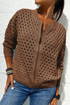 Casual Hollow Knitwear Zipper Jacket