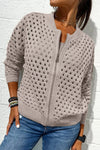 Casual Hollow Knitwear Zipper Jacket