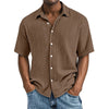 Crinkle Textured Cotton Button-Up Shirt