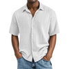 Crinkle Textured Cotton Button-Up Shirt