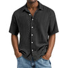 Crinkle Textured Cotton Button-Up Shirt