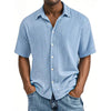 Crinkle Textured Cotton Button-Up Shirt