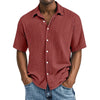 Crinkle Textured Cotton Button-Up Shirt
