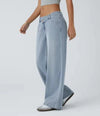 Low Waist Loose Fit Wide Leg Denim Jeans