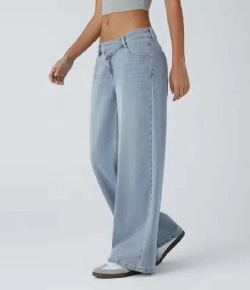 Low Waist Loose Fit Wide Leg Denim Jeans
