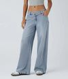 Low Waist Loose Fit Wide Leg Denim Jeans