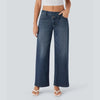 Low Waist Loose Fit Wide Leg Denim Jeans