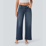 Low Waist Loose Fit Wide Leg Denim Jeans