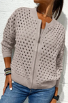 Casual Hollow Knitwear Zipper Jacket
