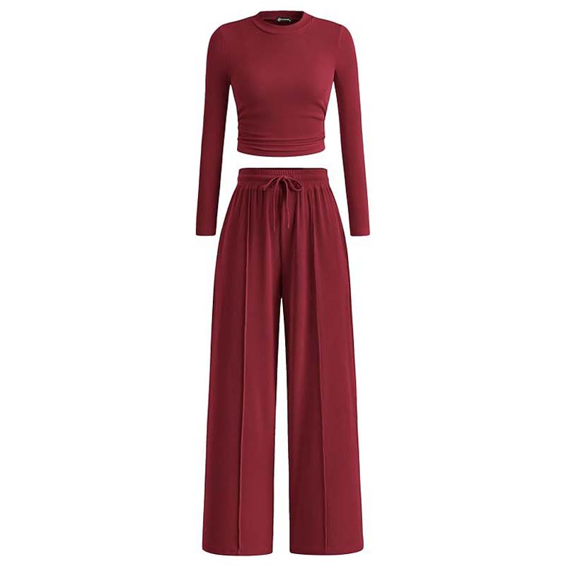 🎁 Hot Sale 49% OFF 🔥Crop Top Straight Leg Pants 2-Piece Lounge Set