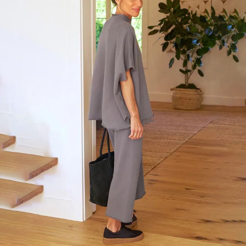 🔥LAST DAY SALE 50% OFF!!✨Women's 3/4 Sleeve Capelet Wide-Leg Pants Set
